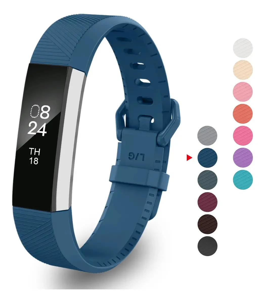 Greeninsync compatível com alças de acessórios Fit Bit Alta, substituto para pulseira de reposição Fitbit Alta Hr com fivela de metal segura e fecho para Bit Alta HR/ac (azul marinho)