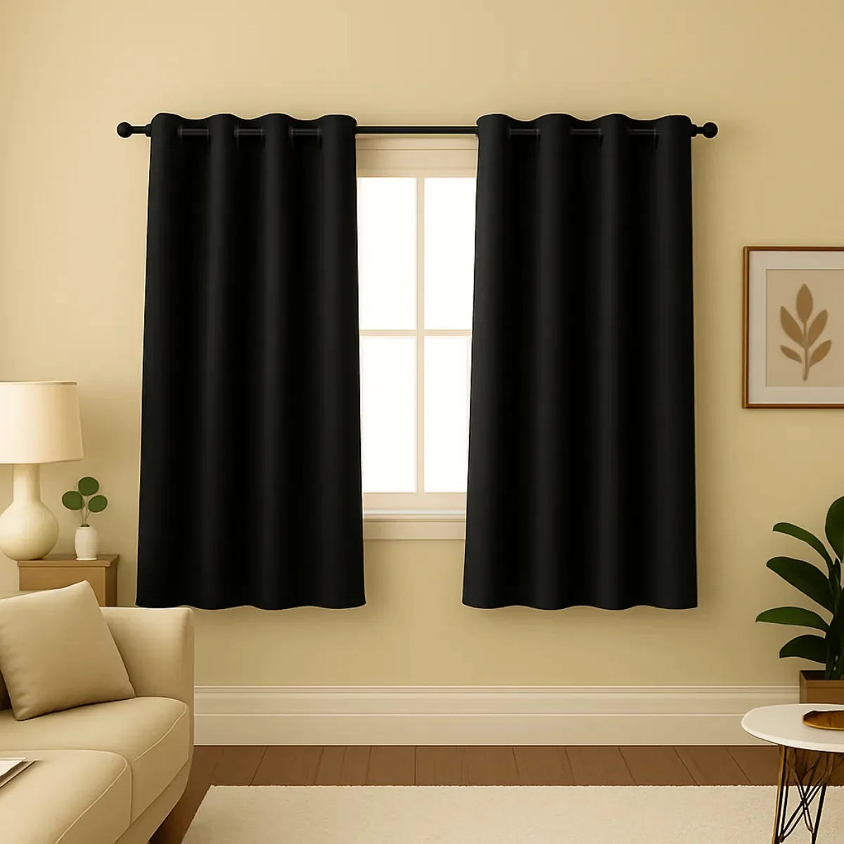 Cortina Para Janela Blackout De Tecido Grosso 2,00x1,40 Cortina Preta