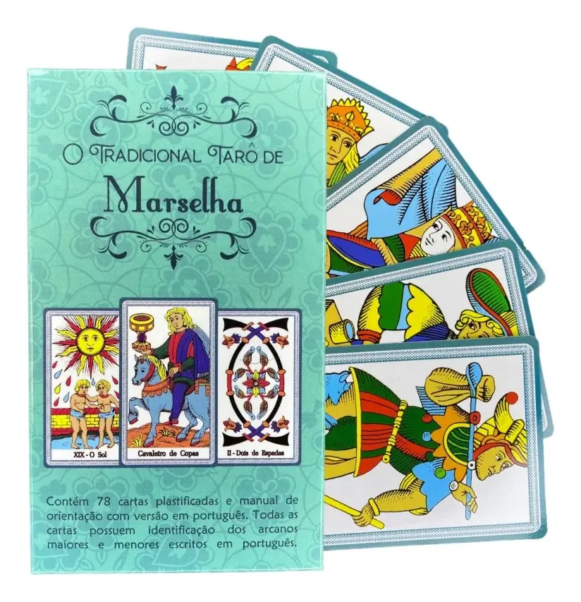 Baralho Tarot De Marselha Plastificado 78 Cartas +