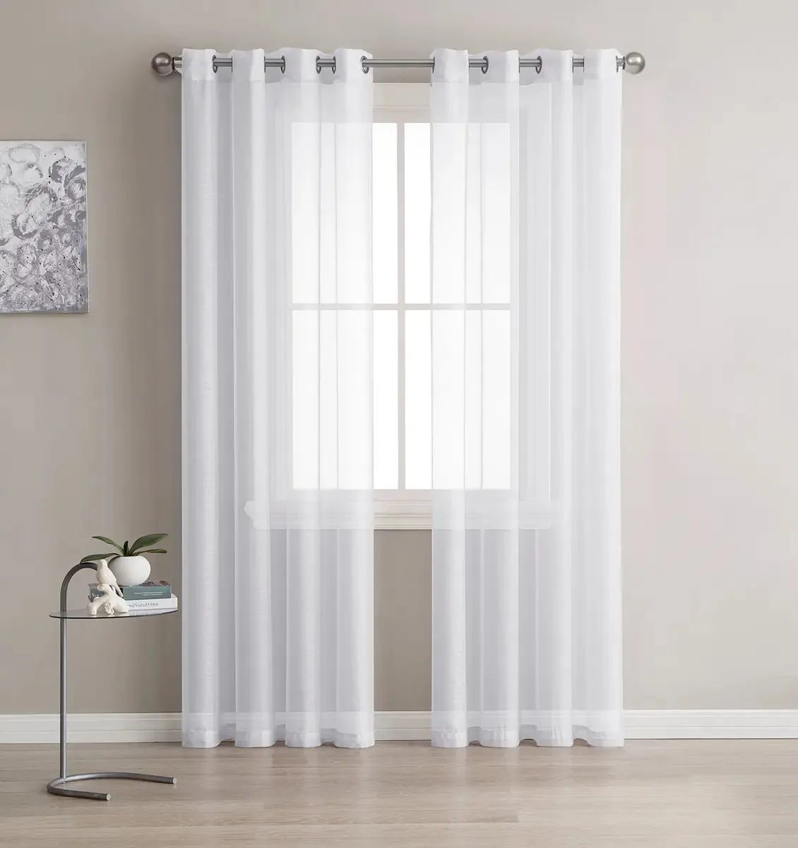 Linenzone - Cortinas semitransparentes com ilhós