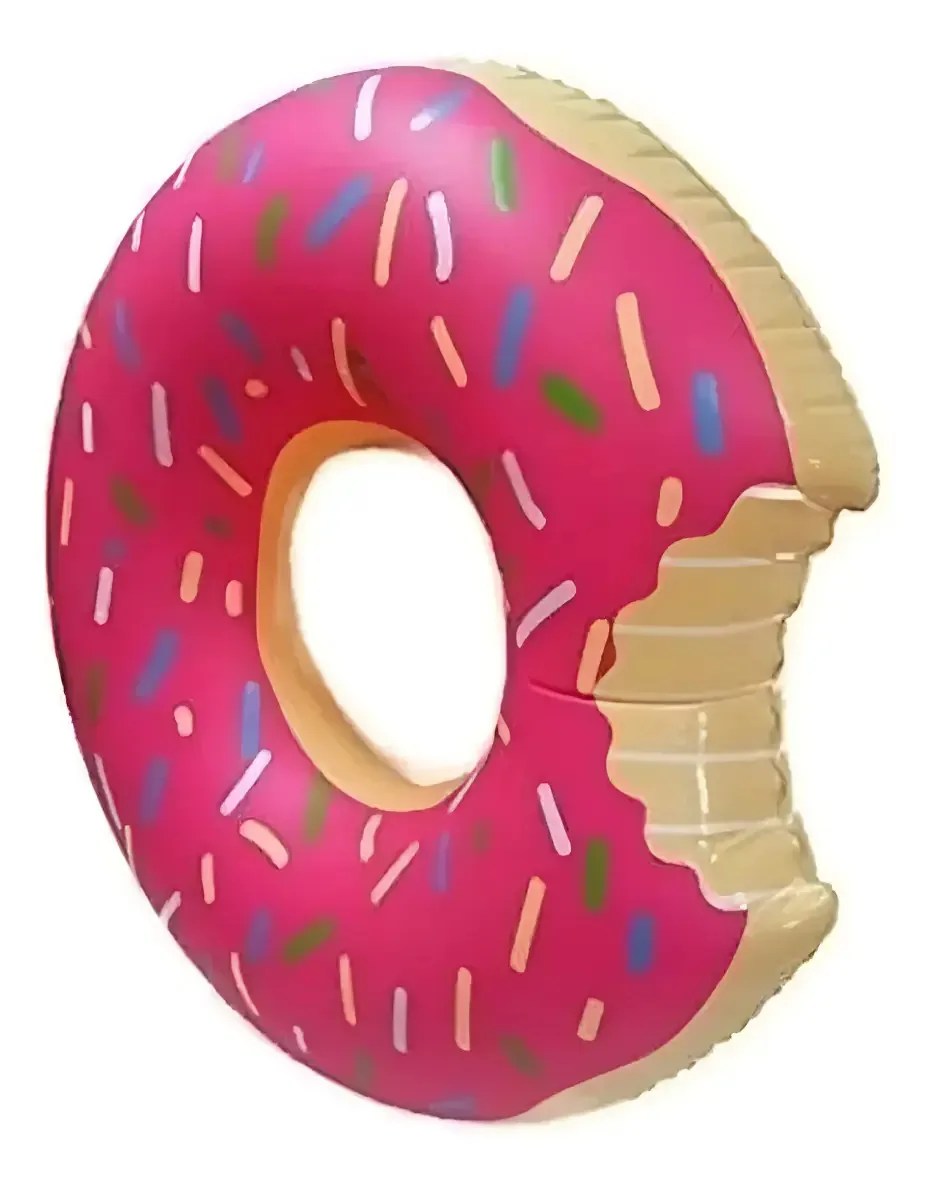 Flutuador inflável com design de rosquinha, piscinas infláveis para crianças de 60 cm, cor fúcsia