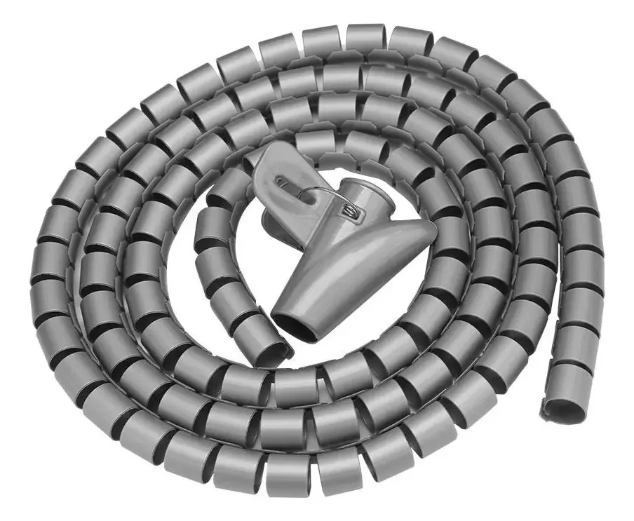 Organizador de Cabos Flexível Espiral 1,5m Prata