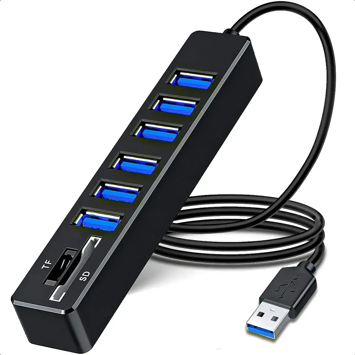 Extensor USB 8 em 1 Adaptador multiporta 8 em 1 Hub USB 8 portas USB 8 portas Windows Portas USB Proteção contra sobrecarga Hub USB Transmissão de dados Macos Arcashopping