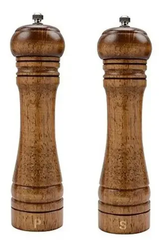 Conjunto de moinhos de sal e pimenta de madeira Xqxq Moedores de pimenta Salt Shak