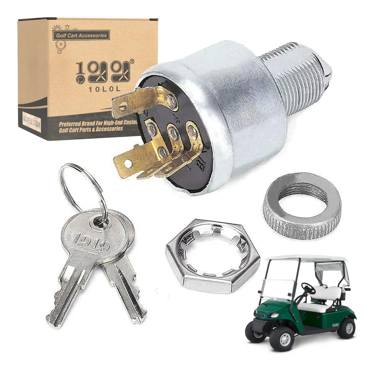 Interruptor de chave de 10l0l para carrinho de golfe Ezgo 33639g0