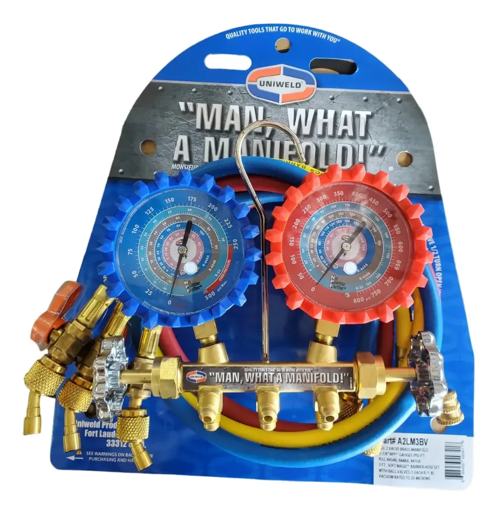 Medidores de pressão do coletor Uniweld R32 R410 R454 R448 com adaptador