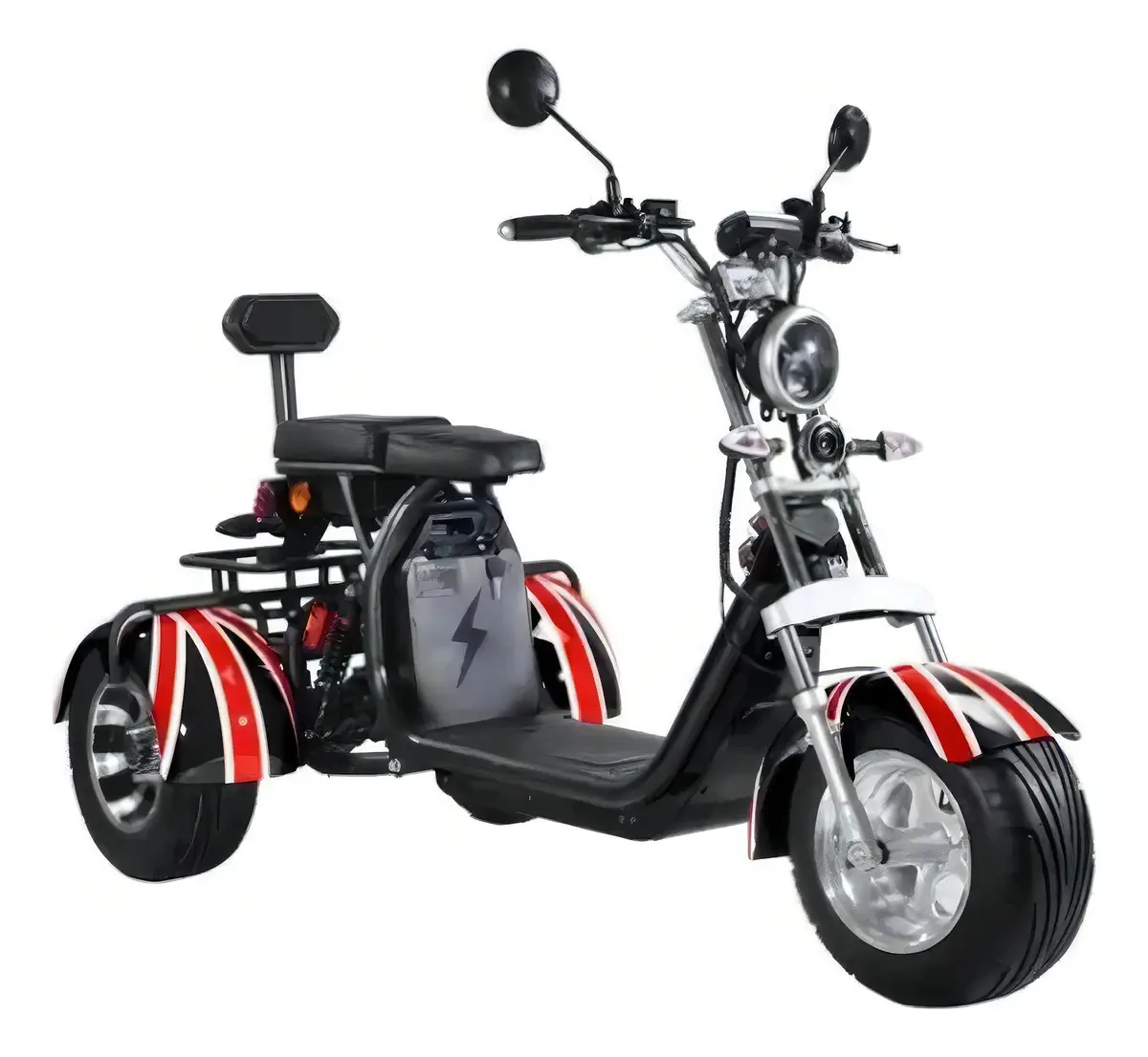 Triciclo Elétrico Para adultos 5000w 48v com 4 Baterias De Lítio
