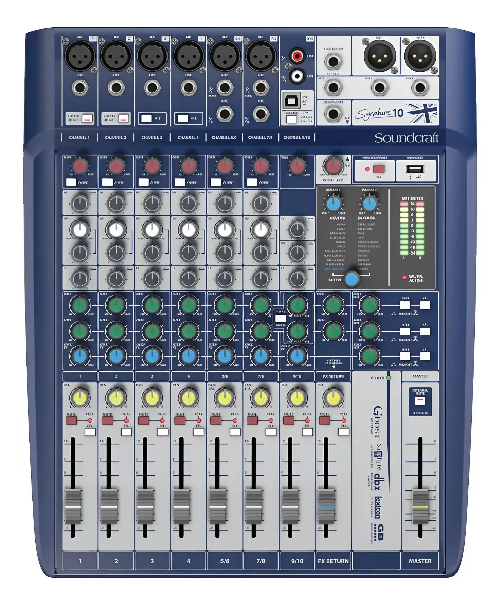 Mesa De Som 10 Canais Analógica Soundcraft Signature 10