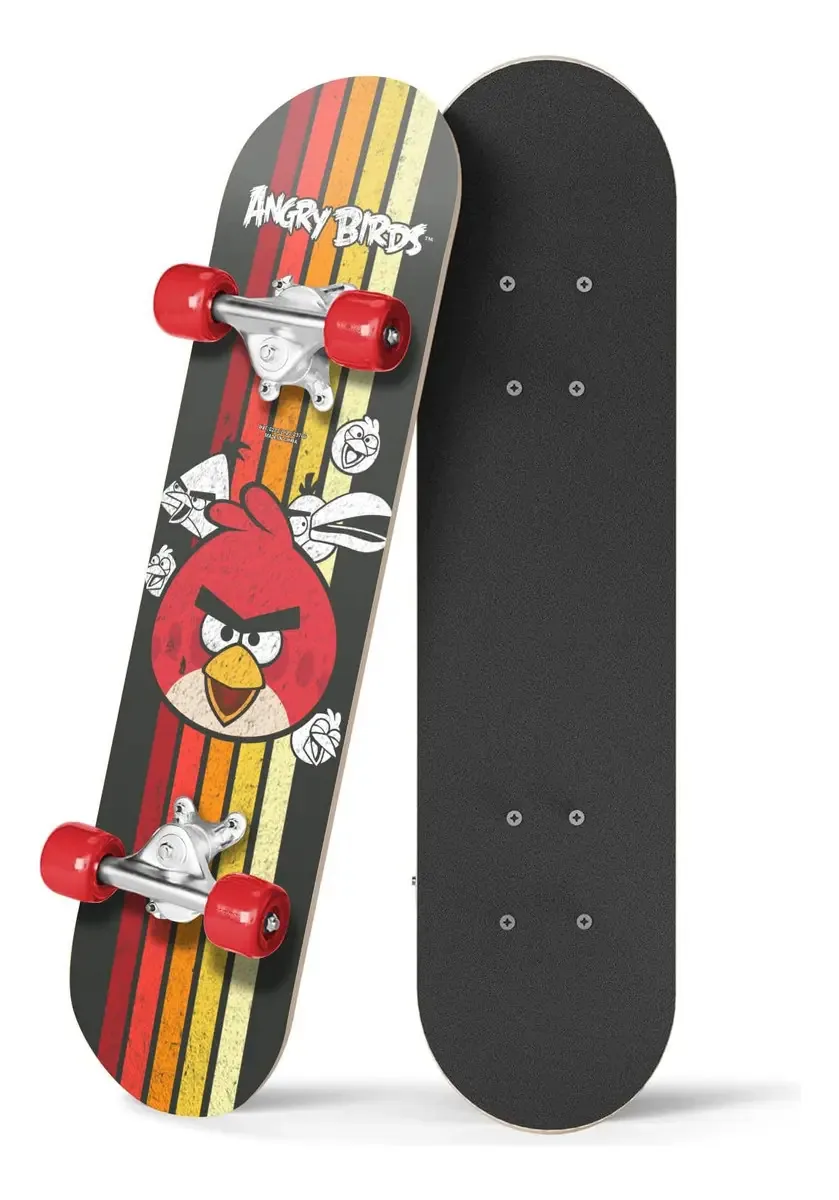 Skate Angry Birds para iniciantes para crianças, Mini. Cor: Retro