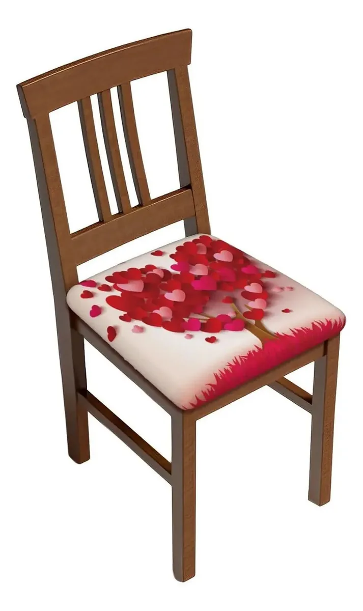 Capas para cadeiras de jantar laváveis, modelo Red Love Tree