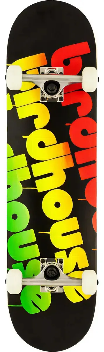Skate Birdhouse Triple Stack completo - 8,0 BLK/Rasta, cor preta