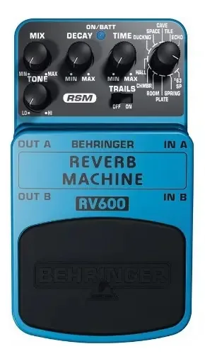 Guitarra com pedais Behringer Rv-600 Reverb Machine
