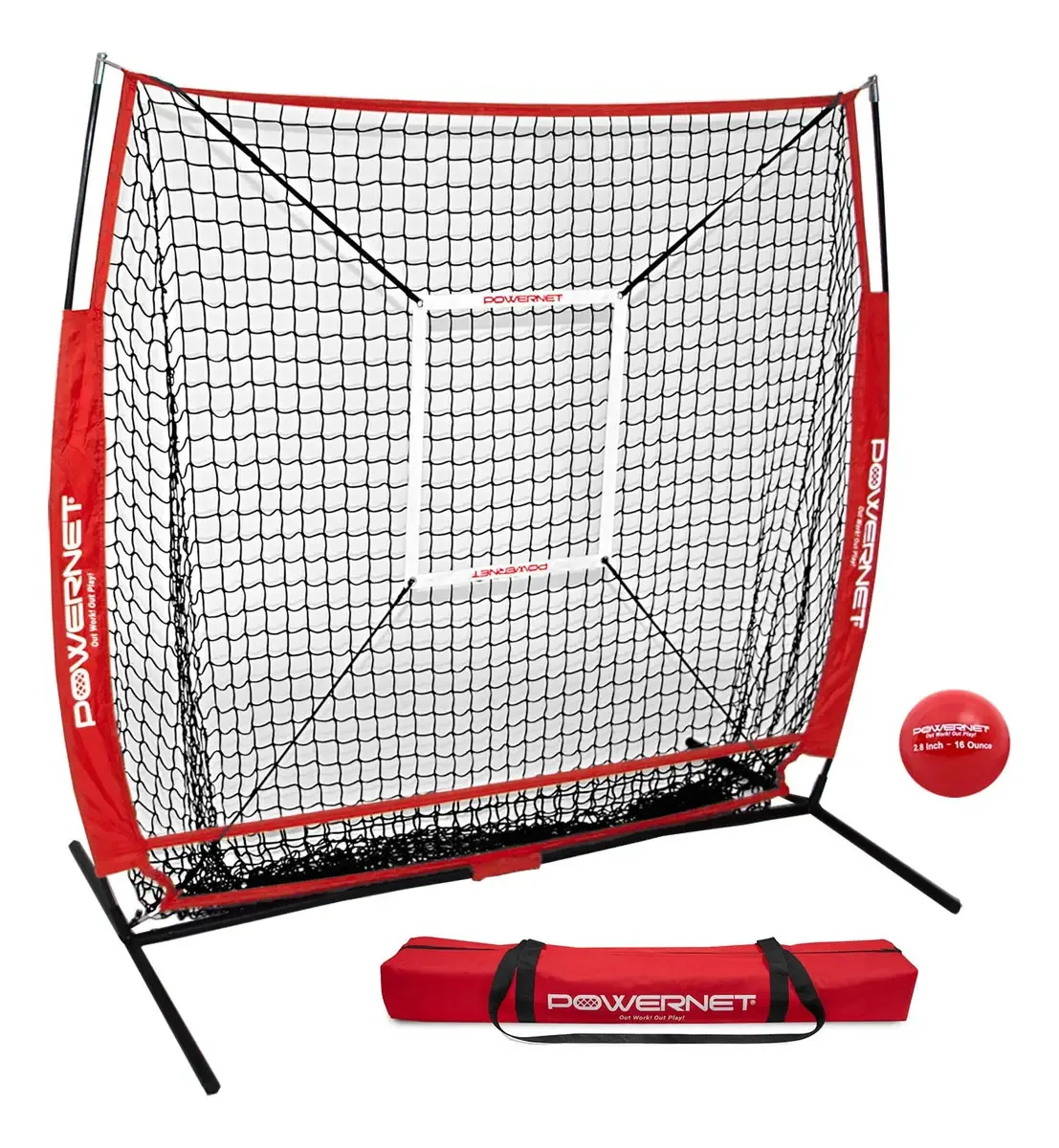 Powernet Beisebol E Softbol Prática 5 X 5 (bundl E Com Zona De Rebatida E Bola De Treinamento + Vitalício)