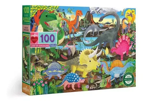 Quebra-cabeça de 100 peças para crianças Dinosaur Land