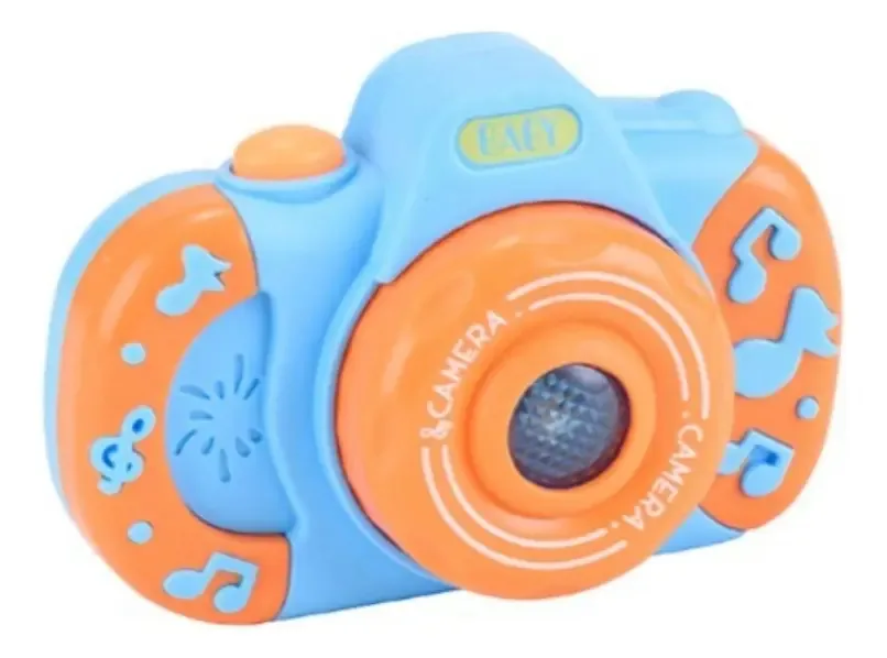 Câmera Brinquedo Infantil Azul Com Luz E Som Compacta