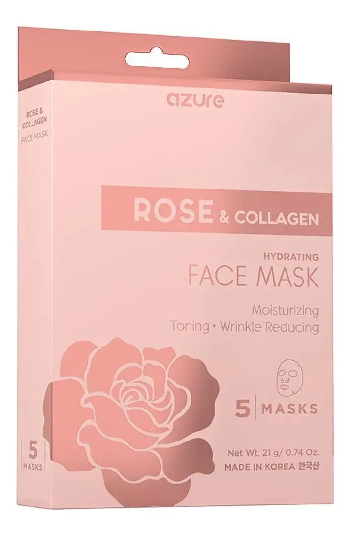 Máscara Facial Rose E Collagen Com 5 Máscaras
