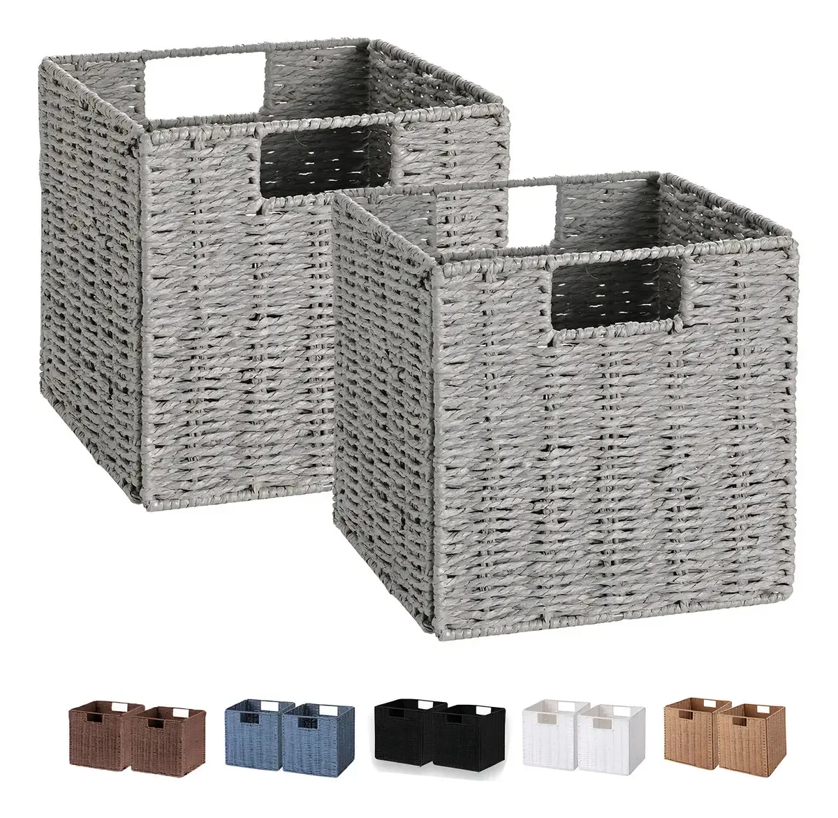 Cestos de vime vagusicc, conjunto de 2 cestos de armazenamento