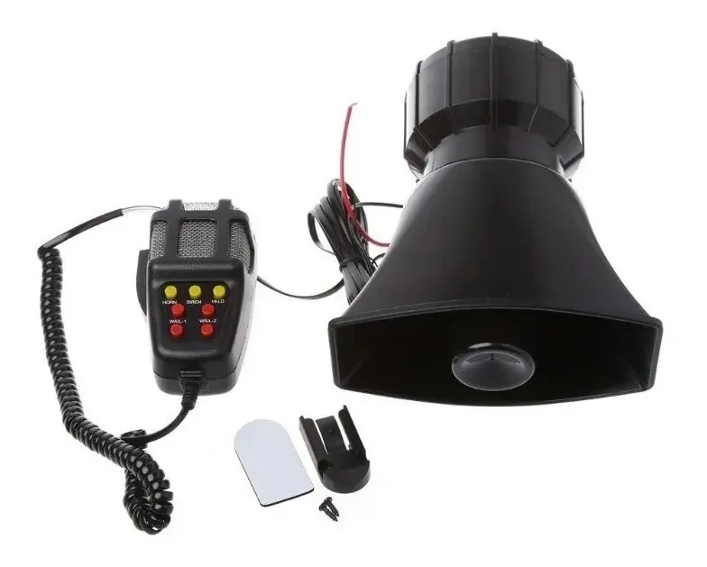 Alto-falante Siren, mosquetão policial de 100 watts, megafone, 7 tons