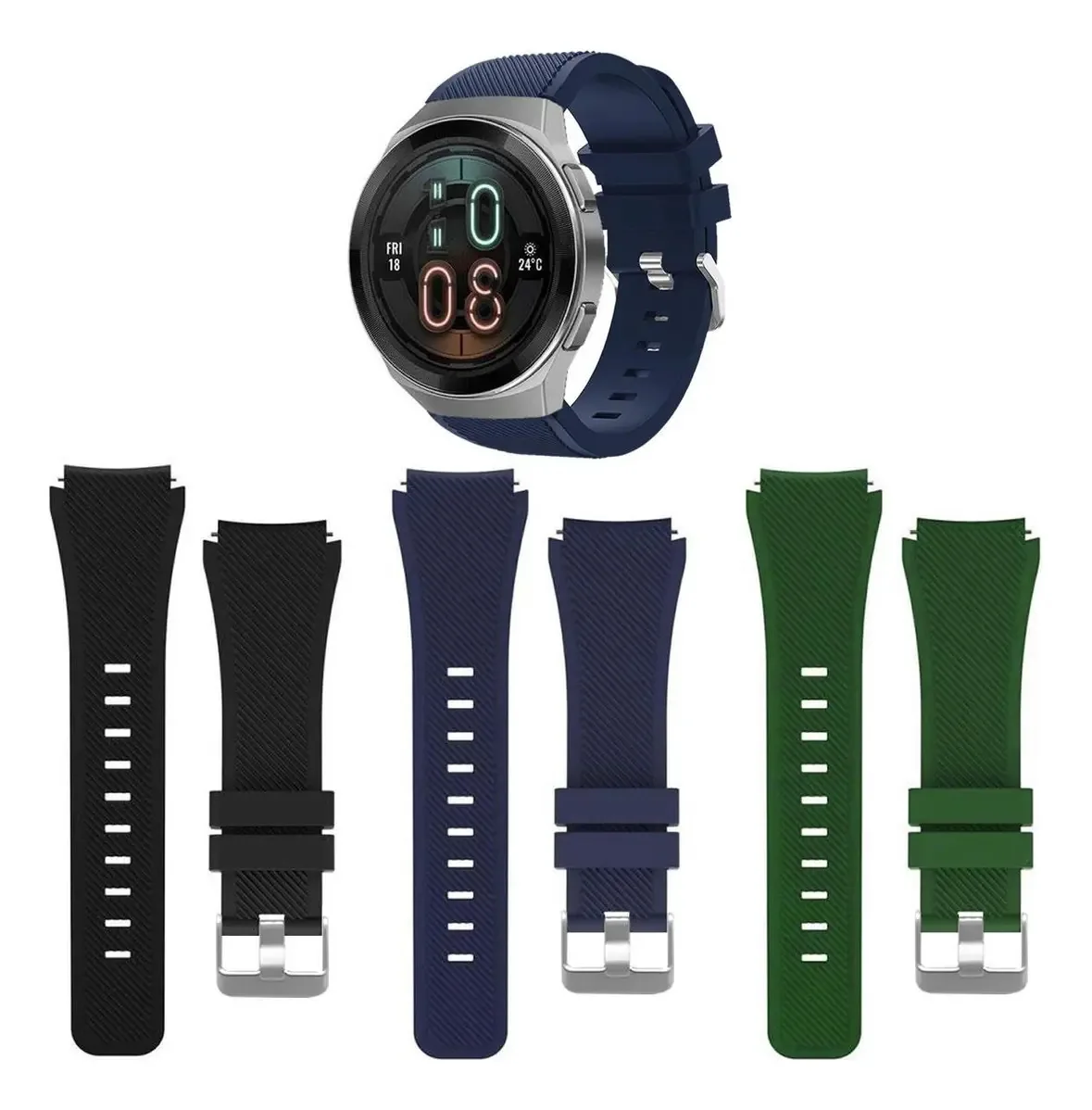 Kit 3 Pulseiras 22mm Para Huawei Gt2e
