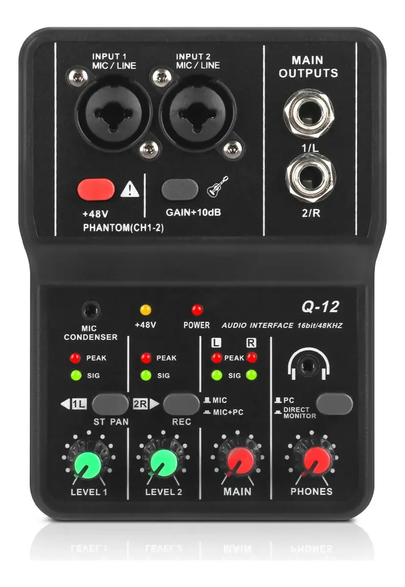 Interface de áudio USB para PC com microfone, cartão de 3,5 M