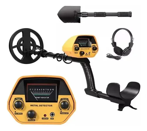 Detector de metais Detectores de ouro e tesouro + Pá e cor de áudio: amarelo