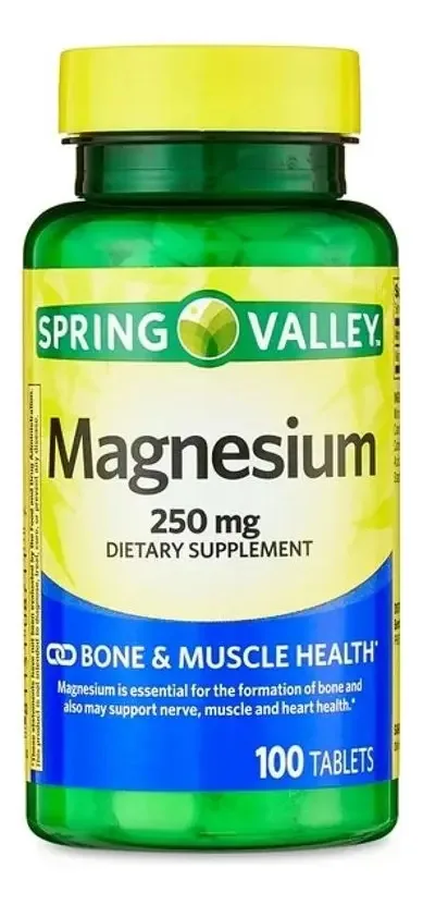 Magnésio Magnésio 250 mg 100 comprimidos Spring Valley Bones Sabor Neutro