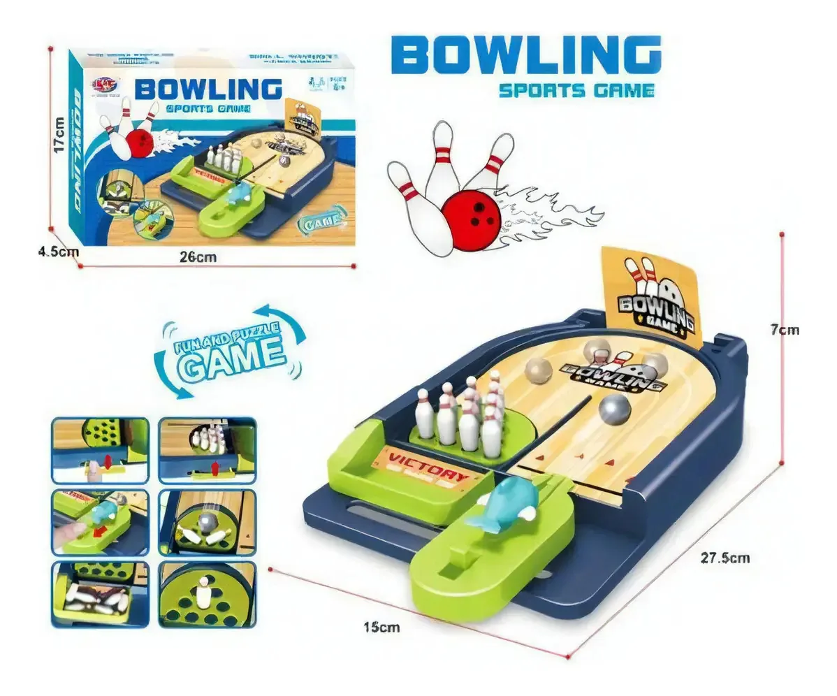 Mini jogo de tabuleiro - modelo educacional de boliche