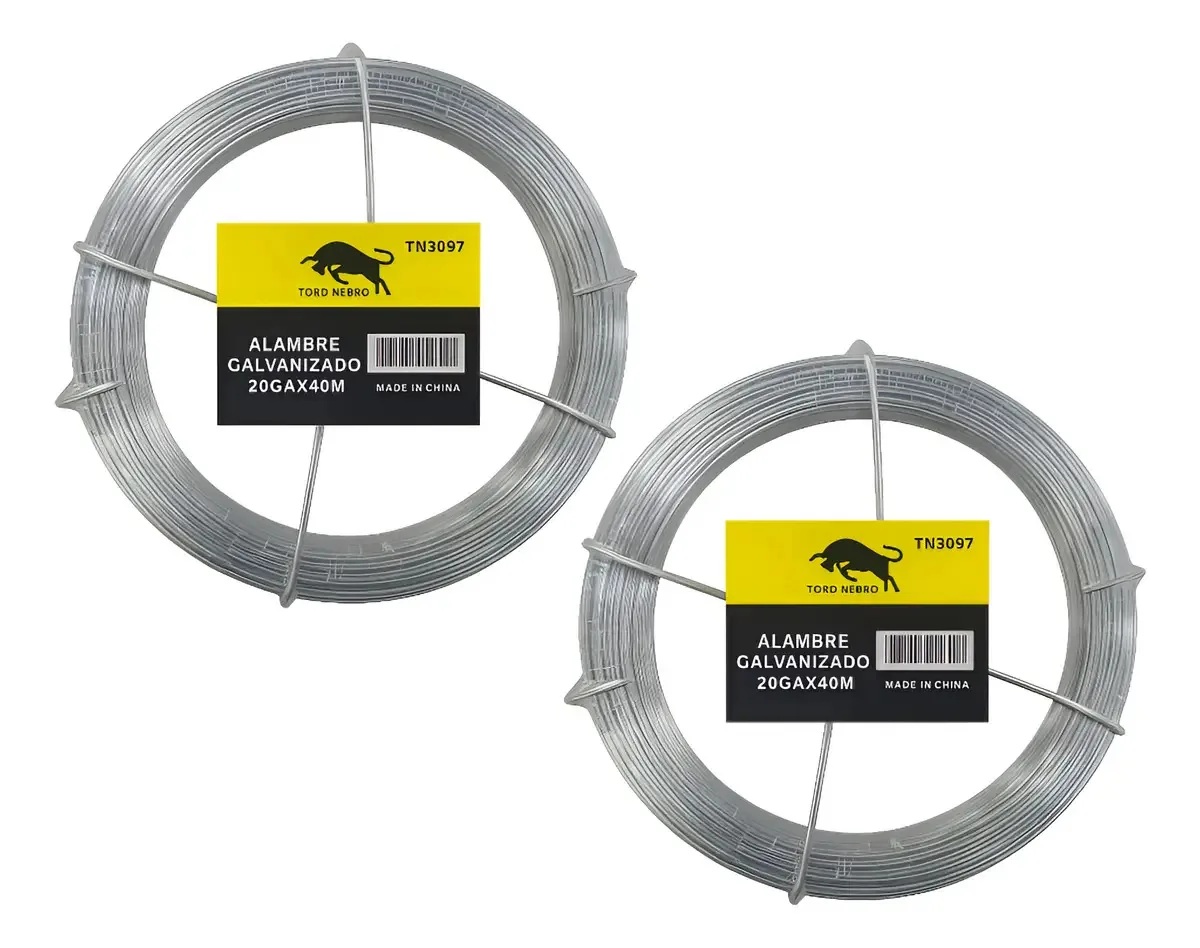 Arame galvanizado 20ga - 40 metros - 2 rolos cinza