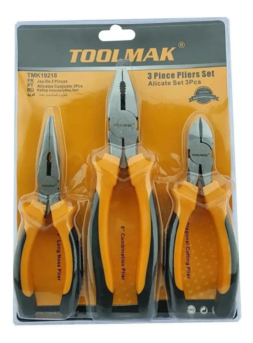 Conjunto de alicates de 3 peças Toolmak Tmk19218