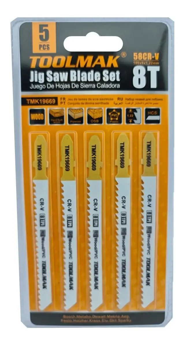 Conjunto de lâminas de serra de 5 peças Toolmak 8t