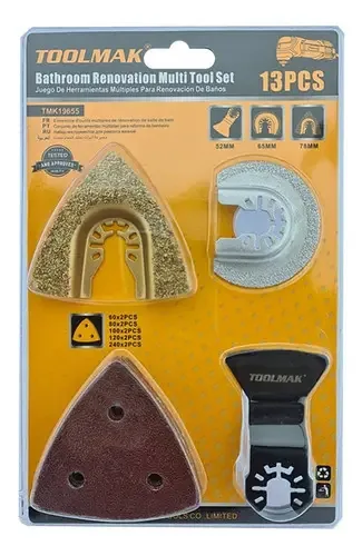 Conjunto de ferramentas múltiplas oscilantes multiuso 13 unidades Tmk