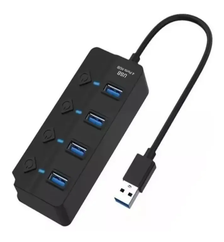 Hub Splitter Usb 3.0 para 4x Usb 3.0 Windows Mac Led Indicator