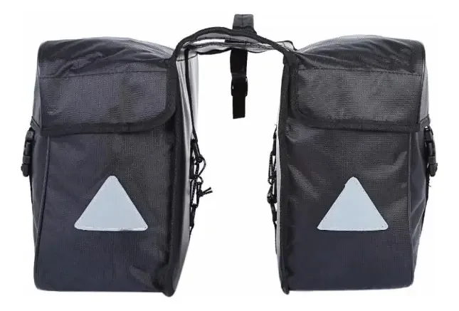 Alforje preto com encosto de bicicleta, cor: preto