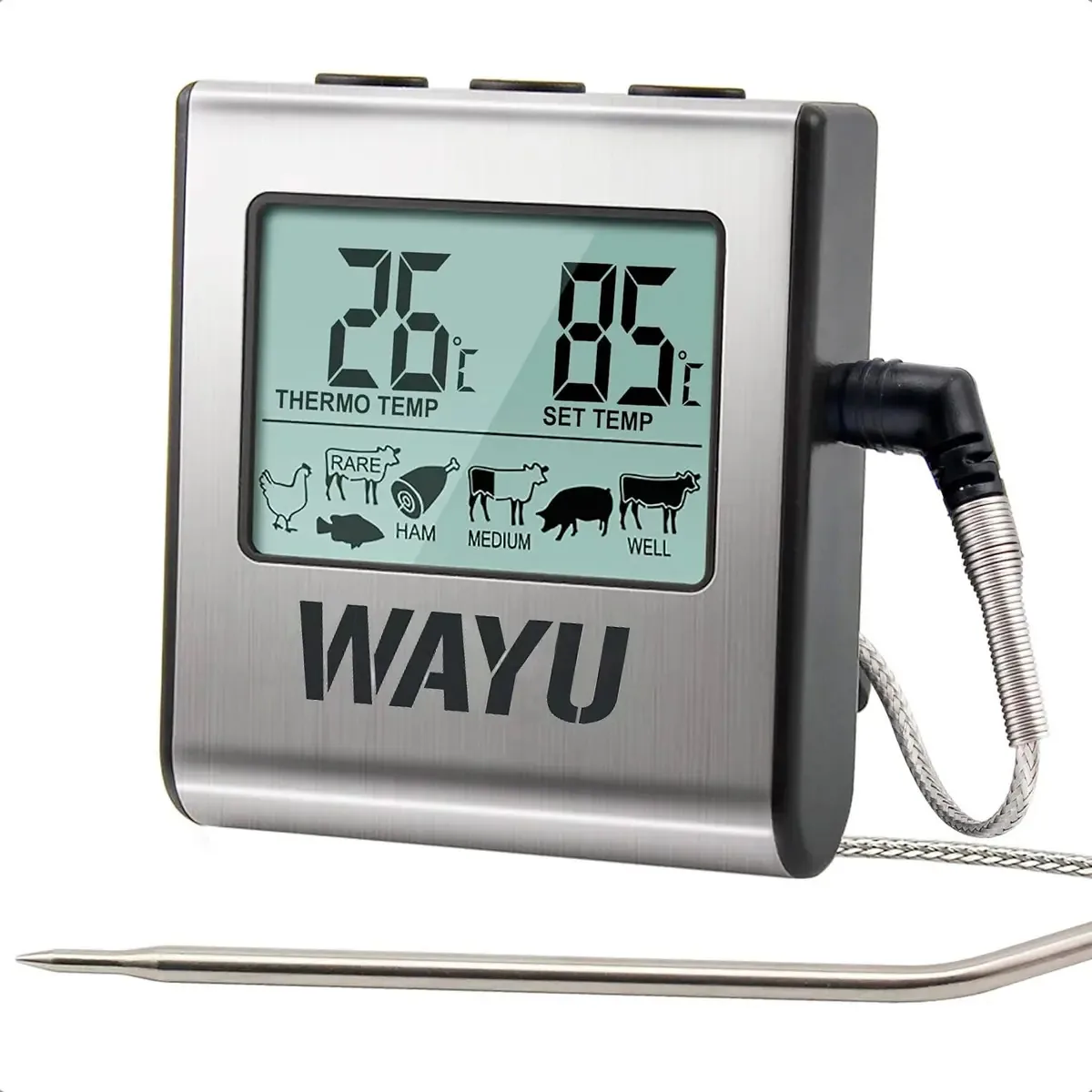 Termômetro digital Wayu Termômetro de carne Wayu Arcashopping Termômetro de cozinha Wayu Termômetro de forno Wayu Termômetro de forno digital Wayu