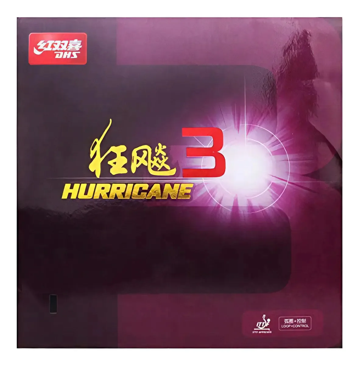 Borracha DHS Hurricane 3 Vermelha para Tênis de Mesa