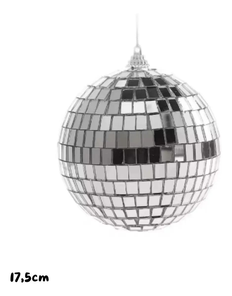 Tamanhos do disco de boliche Mirror Ball Ball Silver Cotillion Tiles 17,5 cm
