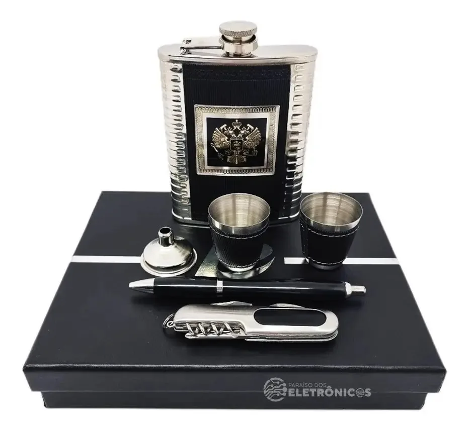 Kit Cantil Porta Bebidas Caneta Abridor Copo Funil Presente