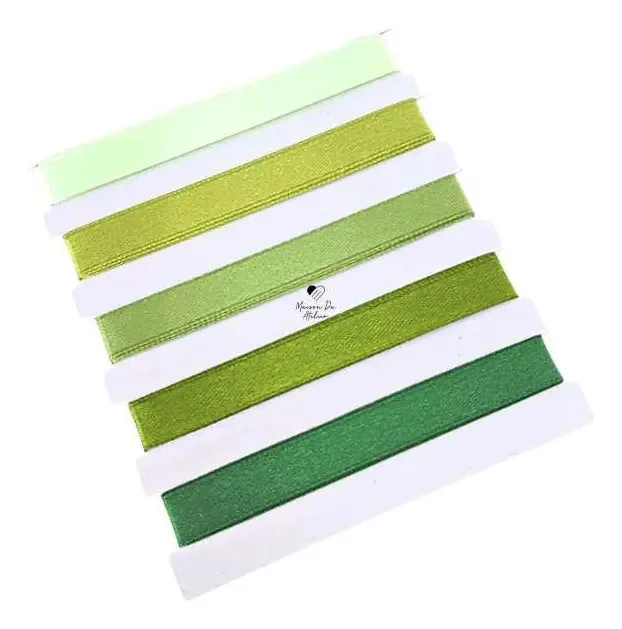 Kit Fitas Em Cetim 5 M Tons De Verde