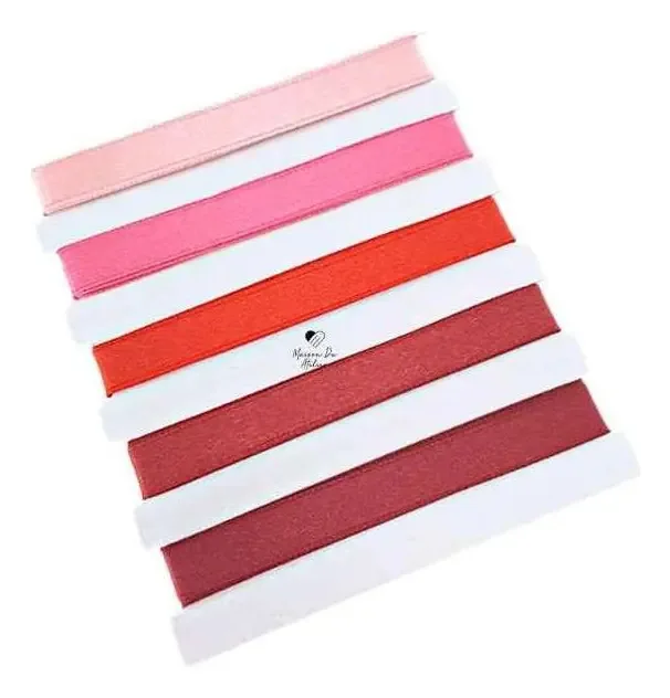 Kit Fitas Em Cetim 5 M Rosa Pink Vermelho
