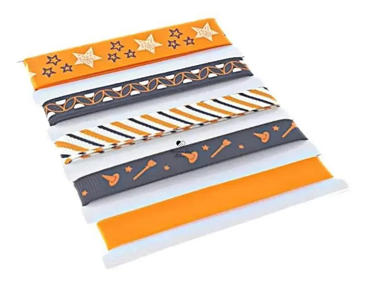 Kit Fitas Decoradas 5 M Estrelas Laranja Marrom