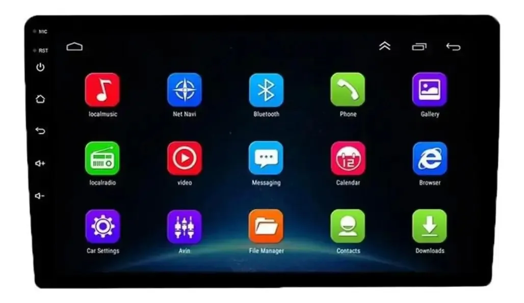 Rádio: Rádio Double Din com tela, rádio Android de 9 polegadas, cor preta