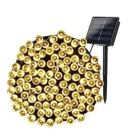 Luzes LED solares Luzes solares de Natal Led 200l cor amarela