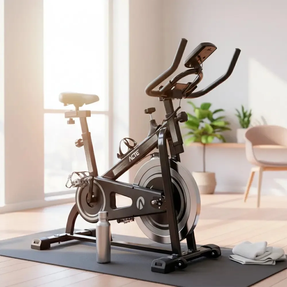 Bike Bicicleta Spinning Ergometrica Profissional Academia Fitness Para Cardio E Musculação Com Base Cor Preto Marca Acte Referência Do Mercado