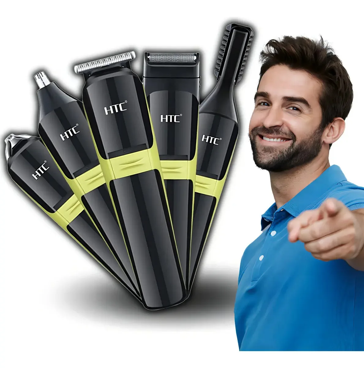 Barbeador elétrico masculino Htc Beard