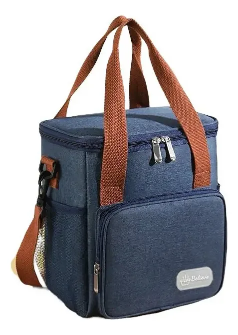 Bolsa Térmica Ferun Grande 13l Marmita Lancheira 12 Latinhas Cor Azul-petróleo