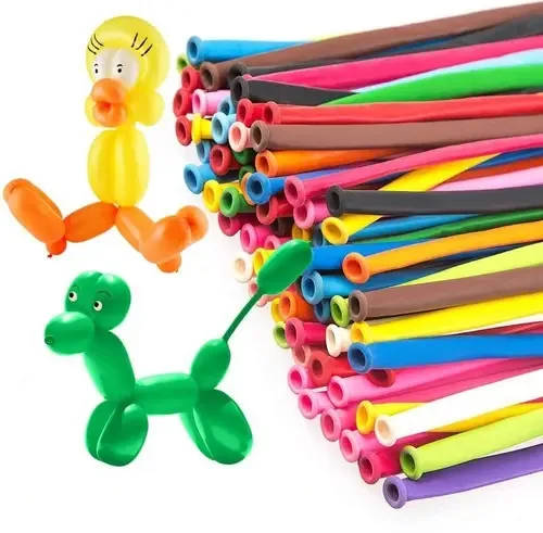 Conjunto de 50 balões moldáveis para decoração de festas e balões