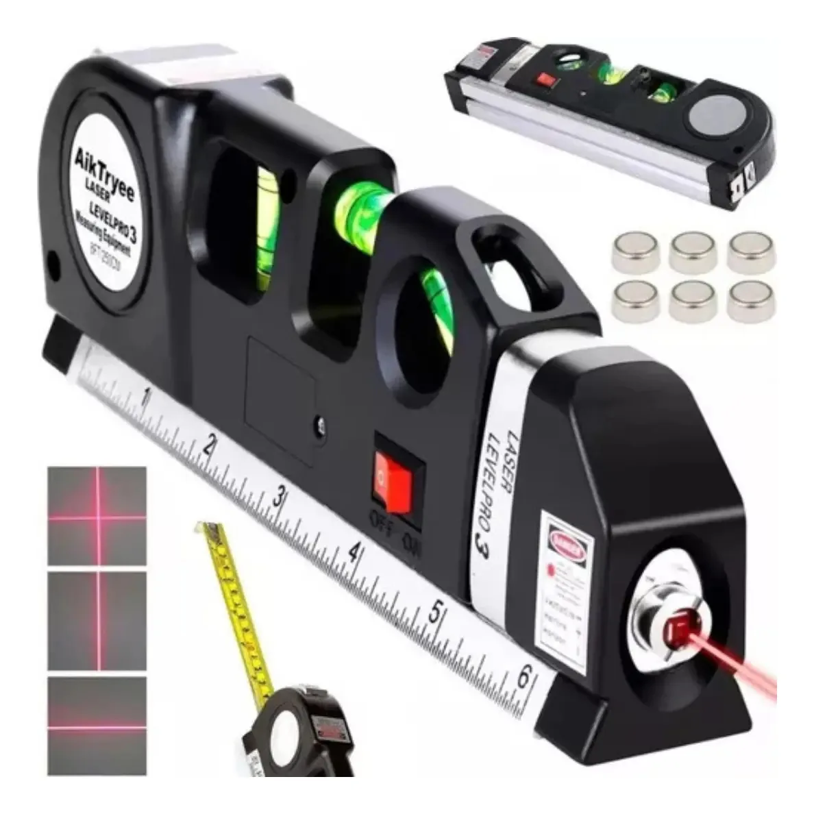 Nível Laser Trena Nivelador Régua Fita Métrica Fira Metrica
