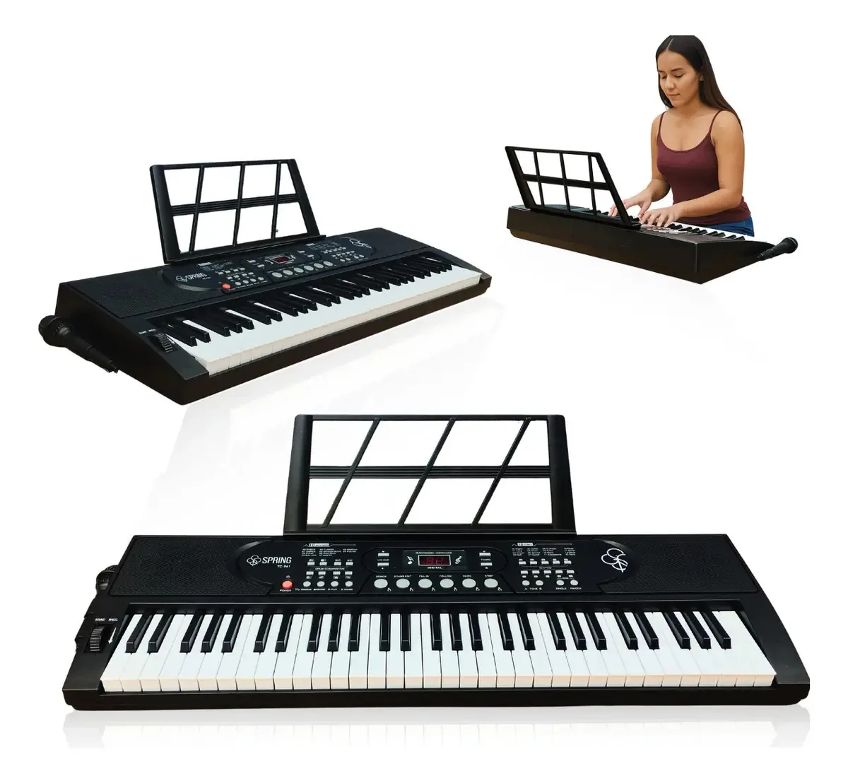 Teclado 61 Teclas Musical Elétrico Estudante Profissional