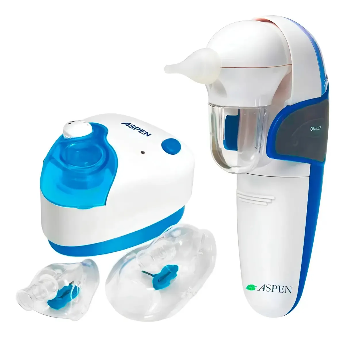 Nebulizador Aspen Nu320 + Aspirador Nasal Anm12 Cor Branca E Azul