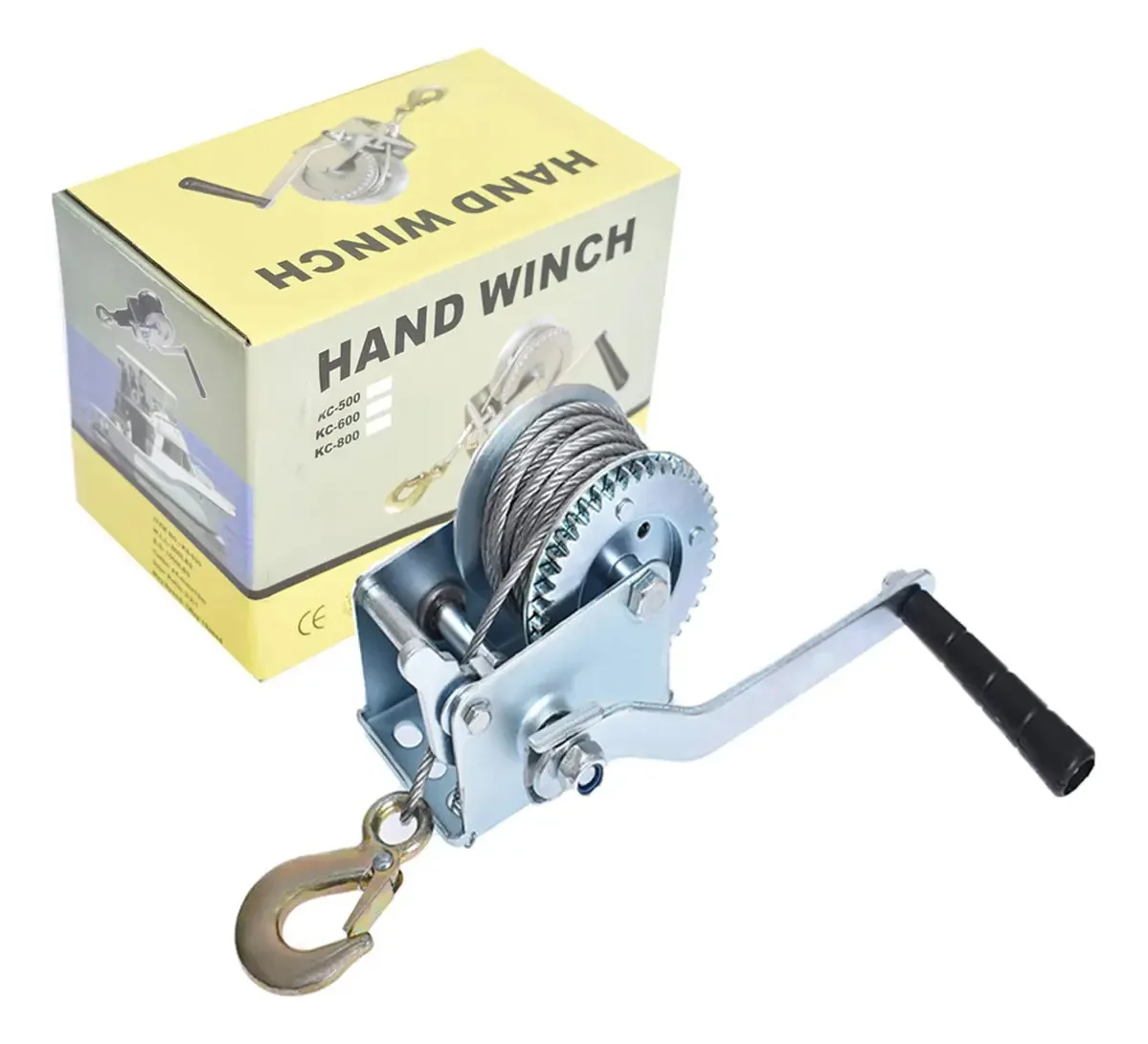 Guincho de manivela Mitoharet de 600 libras com cabo